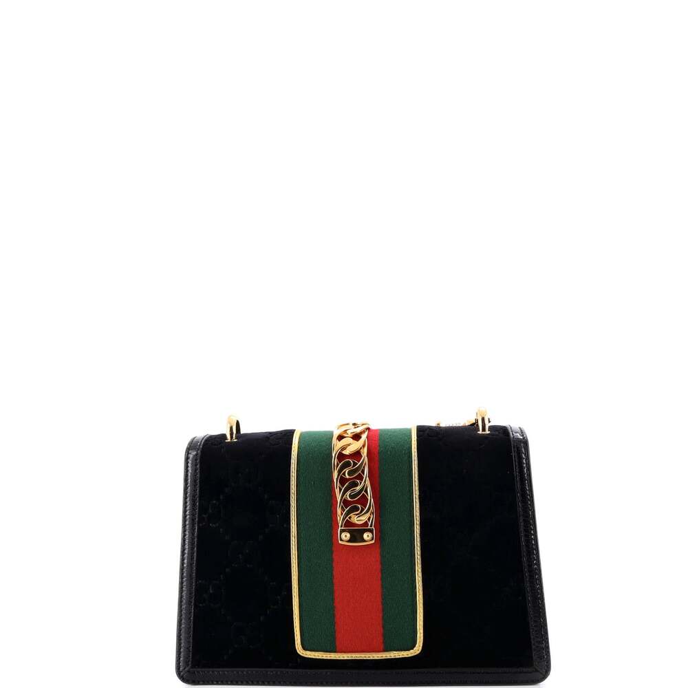 Gucci Sylvie Shoulder Bag Gg Velvet #201874G12B - Picture 4 of 8